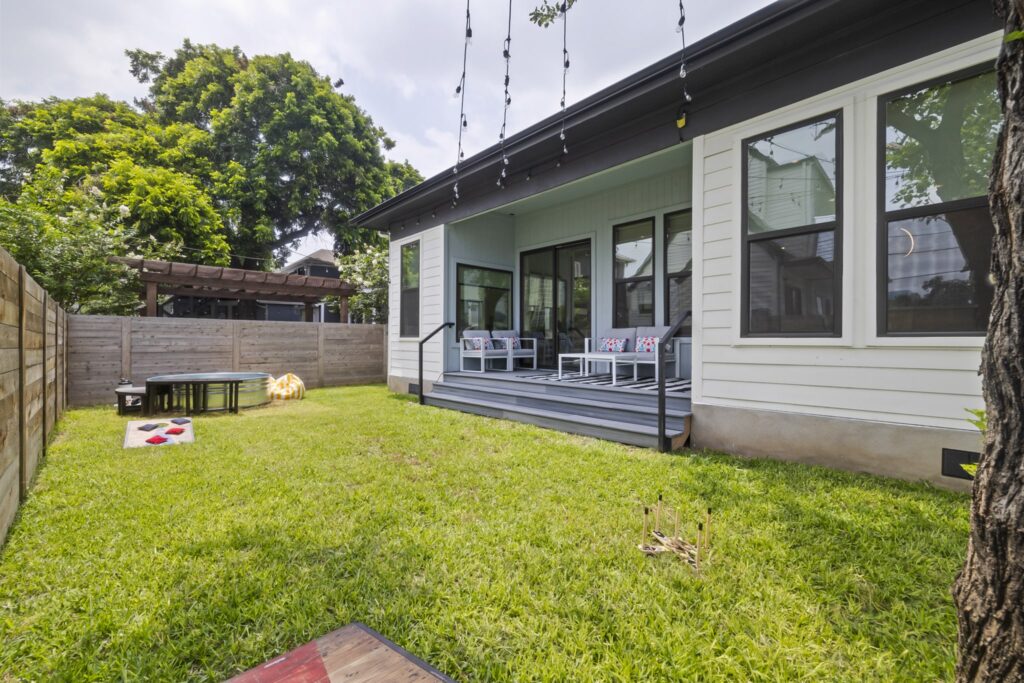 Austin vacation rental near Rainey Street with backyard cowboy pool